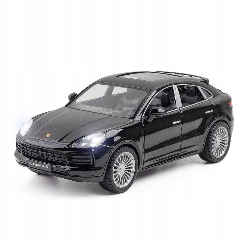PORSCHE CAYENNE S METALOWY MODEL SAMOCHODU 1:24 DŹWIĘK ŚWIATŁO CZARNY