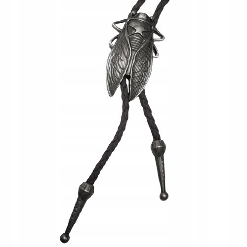 BOLO KRAWAT Kowbojski Western Dziki zachód rzemyk stare srebro CYKADA OWAD