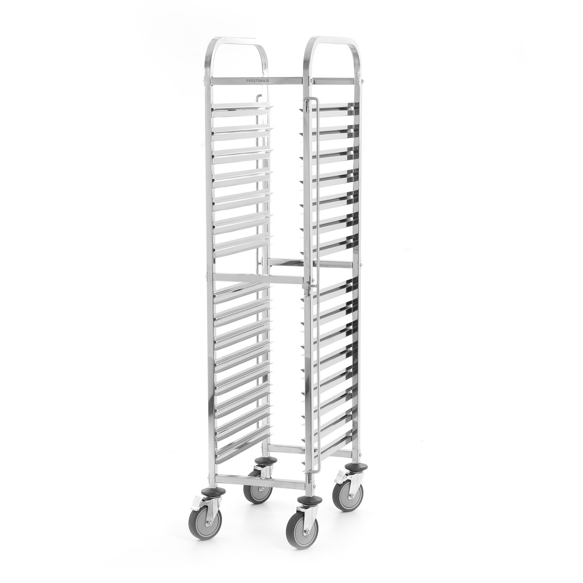 Wzmocniony wózek transportowy ze stali nierdzewnej na 15xGN 1/1, 380x550x1735 mm PRESTONA, 810196