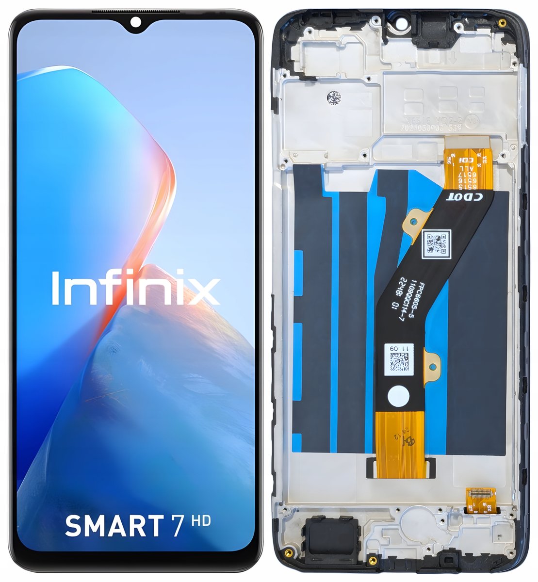 WYŚWIETLACZ EKRAN LCD SZYBKA DOTYK DO INFINIX SMART 7 HD RAMKA X6516