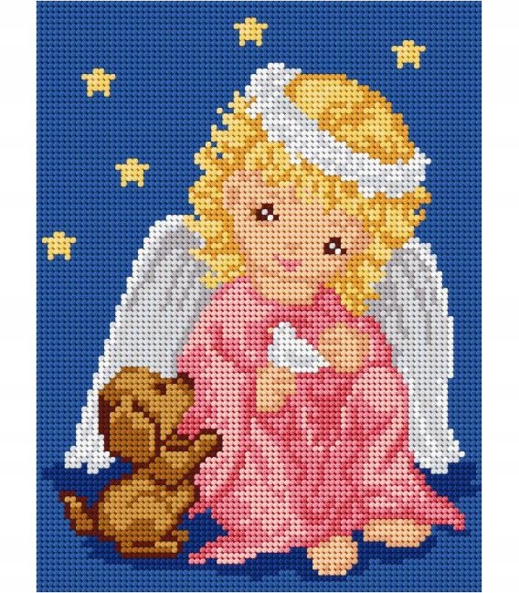 Kanwa z nadrukiem Ariadna 18x24cm aniołek 5017