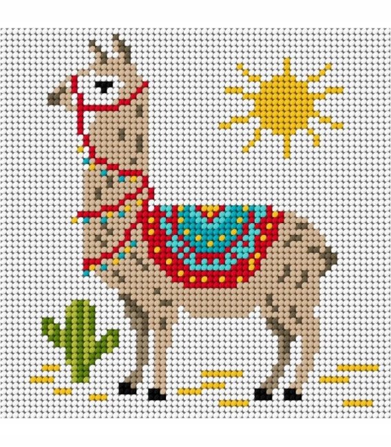 Kanwa z nadrukiem Ariadna do haftu 15x15cm lama