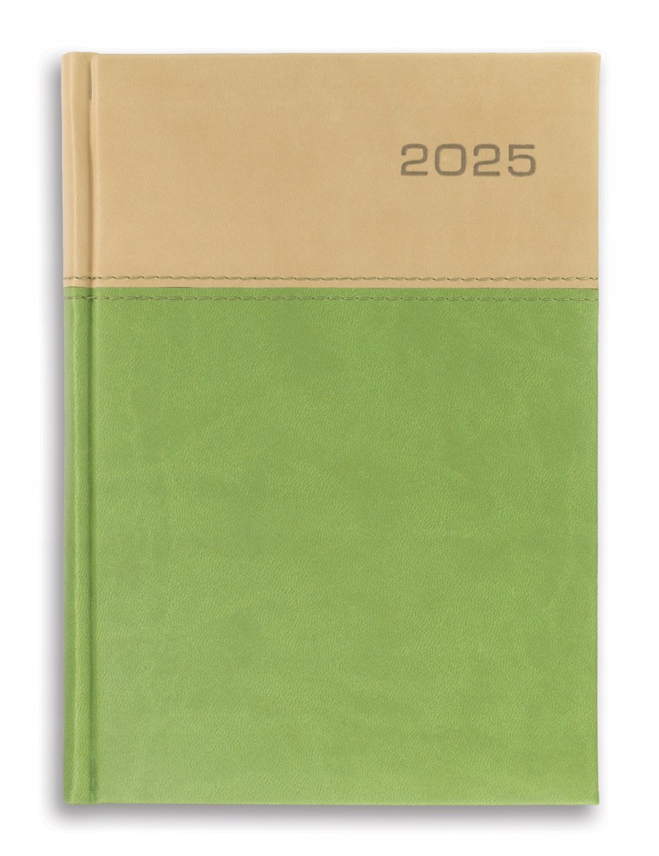 KALENDARZ książkowy A5 terminarz DZIENNY 2025 KOŚĆ SŁONIOWA / SELEDYN Napo