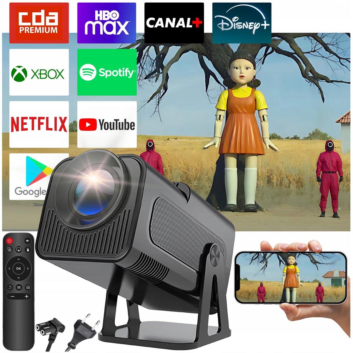 PROJEKTOR HY320 ULTRA NTV SMART ANDROID 13 1920x 1080p NAJNOWSZY MODEL 2025