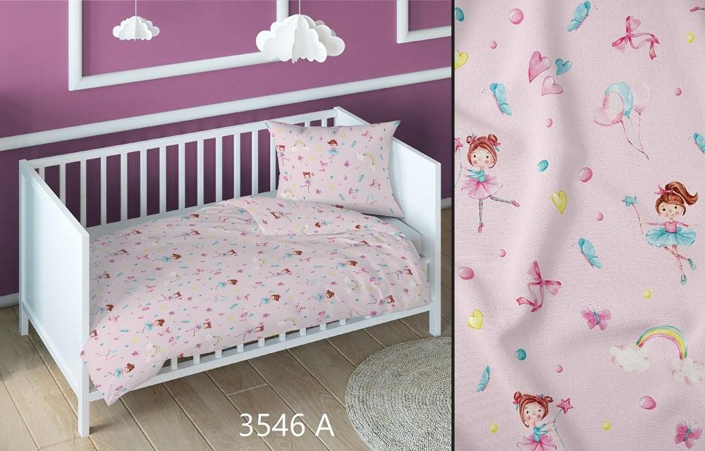Pościel bawełniana 160x200 baletnica różowa dziecięca zapinana na suwak KARO Bawełna Max