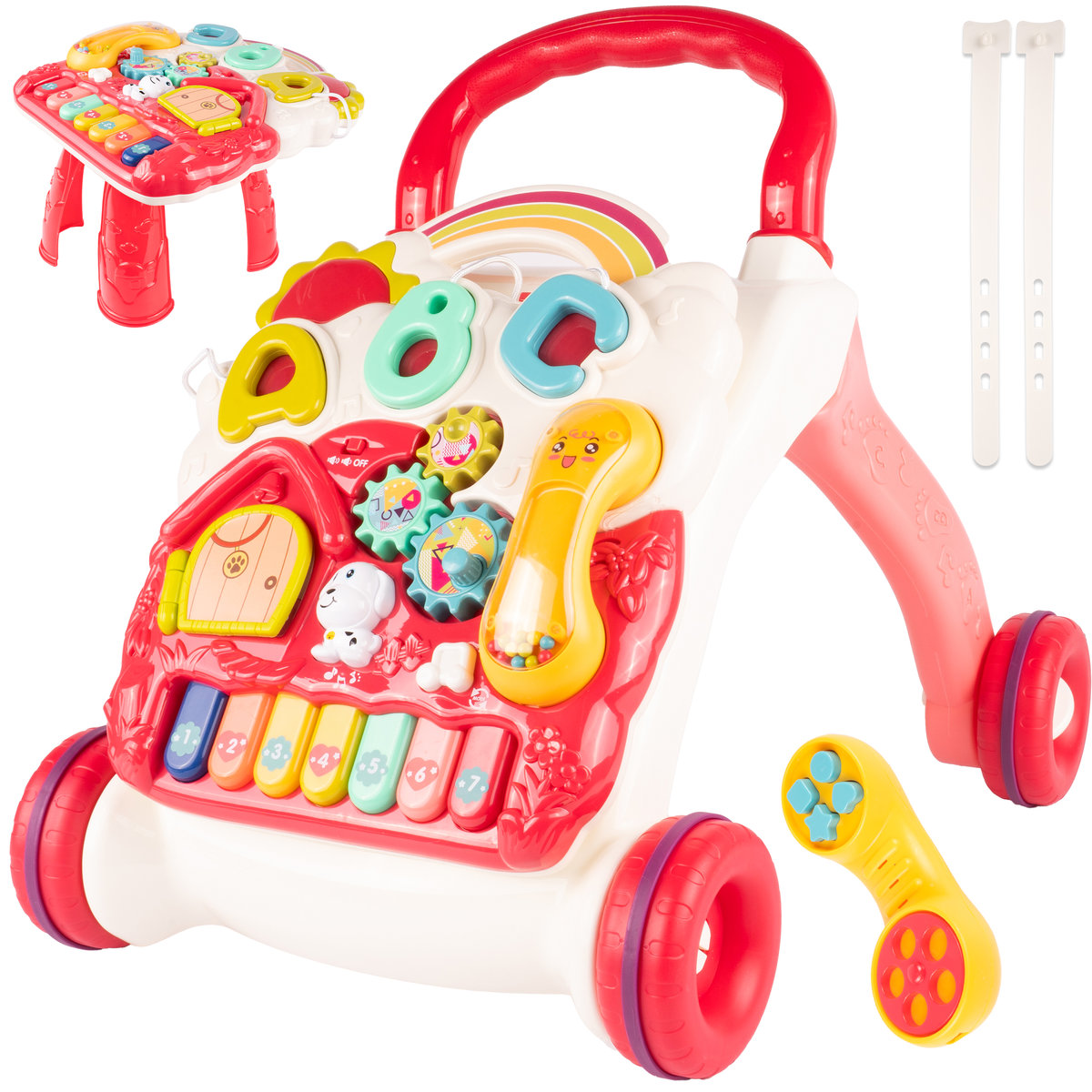 Chodzik Pchacz Edukacyjny Domek Pianinko Telefon Stolik Edukacyjny 4w1