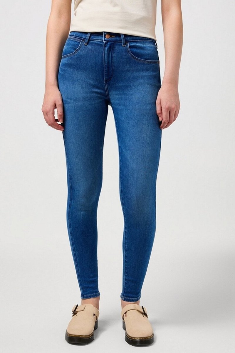 Męskie spodnie jeansowe dopasowane Wrangler HIGH RISE SKINNY W30 L30