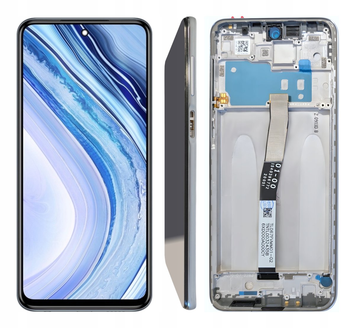 WYŚWIETLACZ EKRAN LCD DO XIAOMI NOTE 9 PRO RAMKA SREBRNA