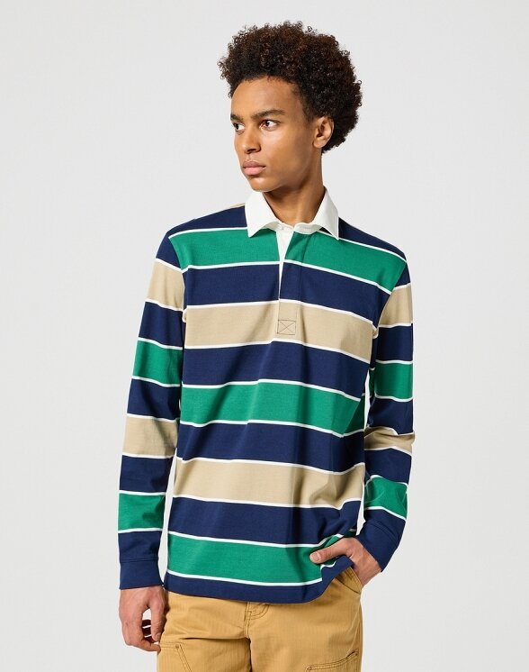 Męska koszulka t-shirt Wrangler LS RUGBY POLO XL