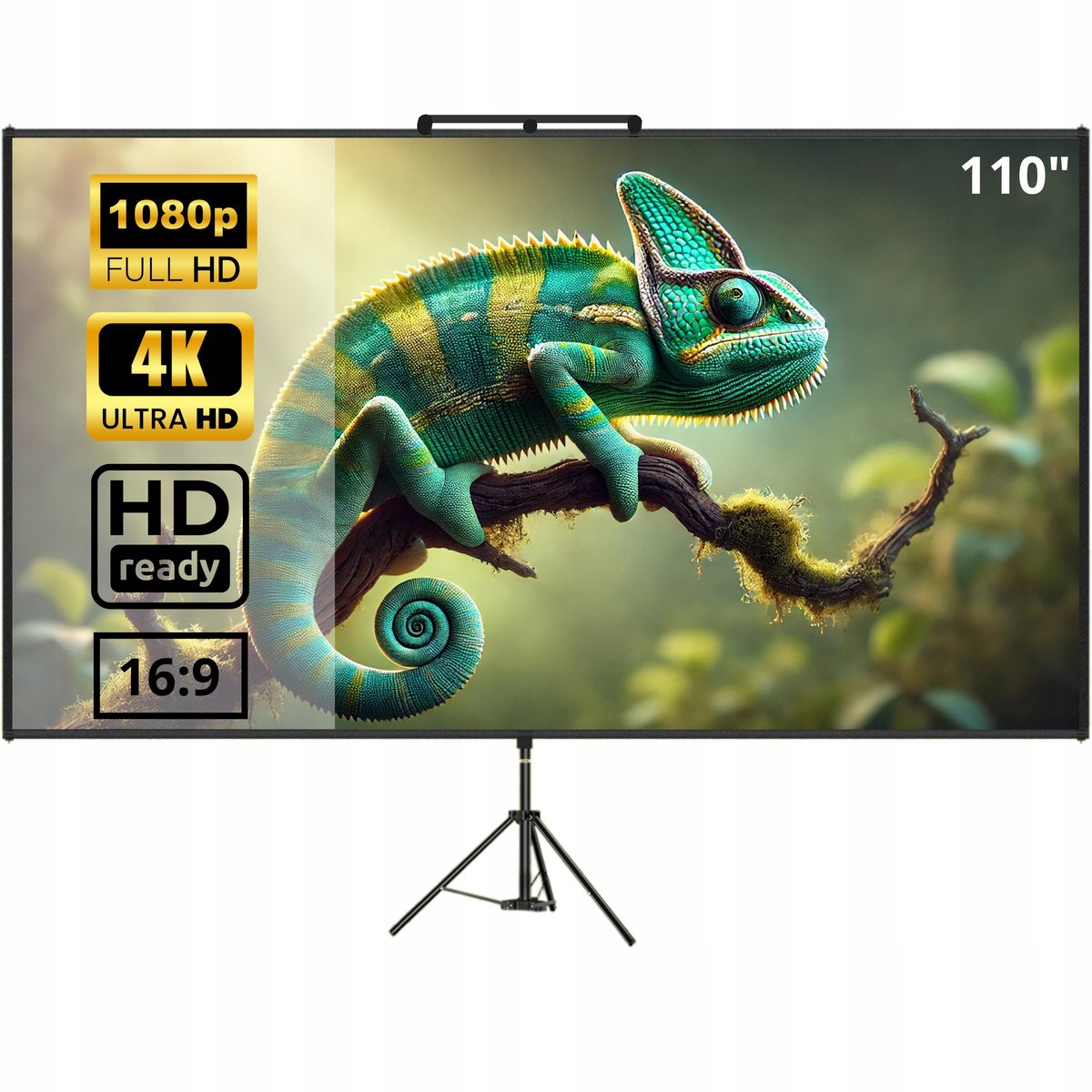 EKRAN PROJEKCYJNY AEON VOR 4K FULL HD 16:9 STATYW PROJEKTOR 110 CALI UHD