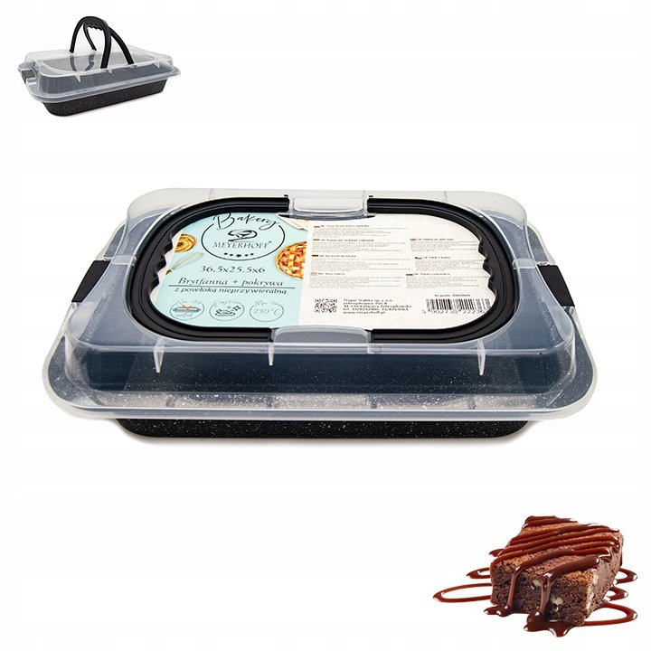 BLACHA forma do pieczenia brytfanna NON-STICK 36 x 25cm Z POKRYWĄ Meyerhoff
