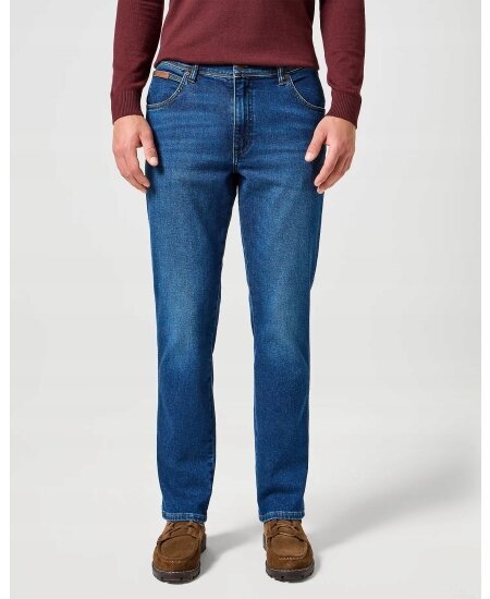 Męskie spodnie jeansowe proste Wrangler TEXAS SLIM DARK TRAILS W33 L34