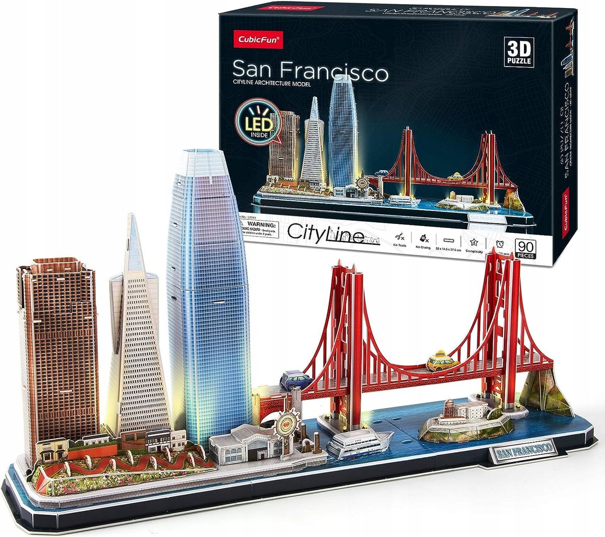 Puzzle 3D CityLine LED San Francisco Zestaw Prezent