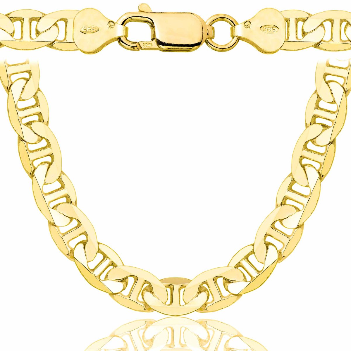 OPRAVA POZŁACANY OPRAVA SREBRNY ŁAŃCUSZEK GUCCI 925 585 - 10MM 55cm