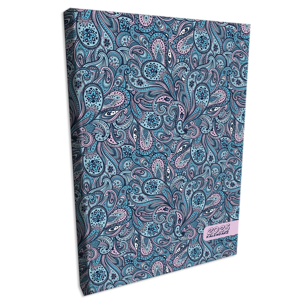 Kalendarz 2025 książkowy dzienny A4 sobota niedziela osobno soft touch PAISLEY TURKUS