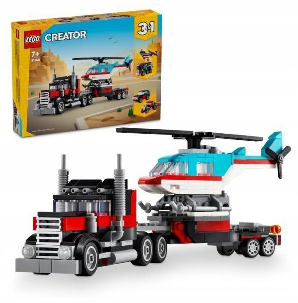 LEGO Creator 3 w 1 - Ciężarówka Helikopter Samochód LEGO PREZENT DLA CHŁOPCA