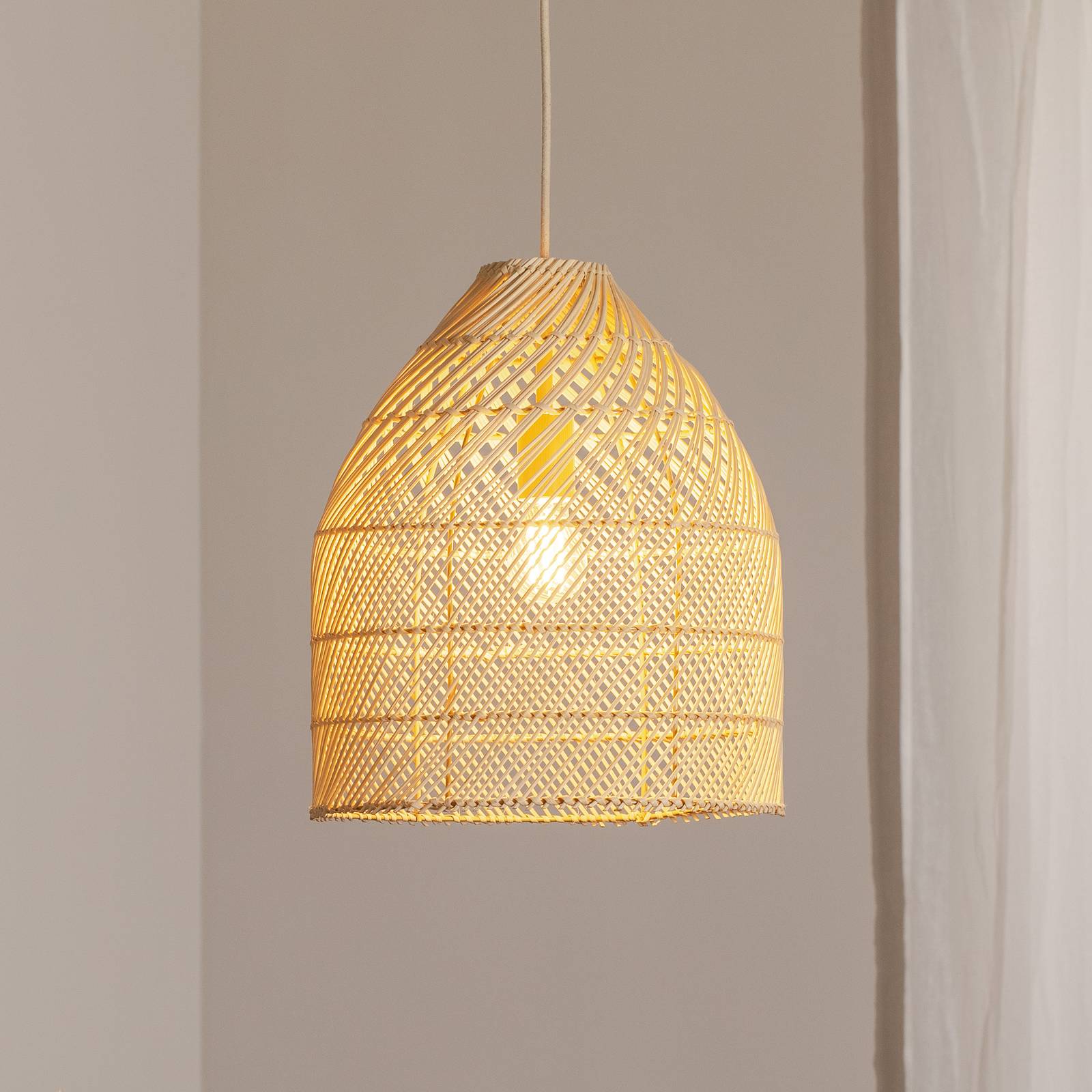 Lampa wisząca Luis ONLI, możliwość ściemniania, jasne drewno, salon / jadalnia, drewno, skandynawski