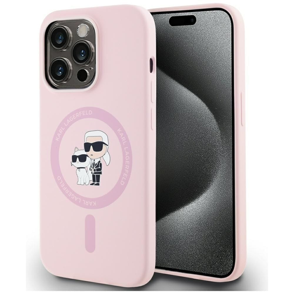 Etui Karl Lagerfeld Silicone Karl&Choupette MagSafe do iPhone 14 Pro Max różowy
