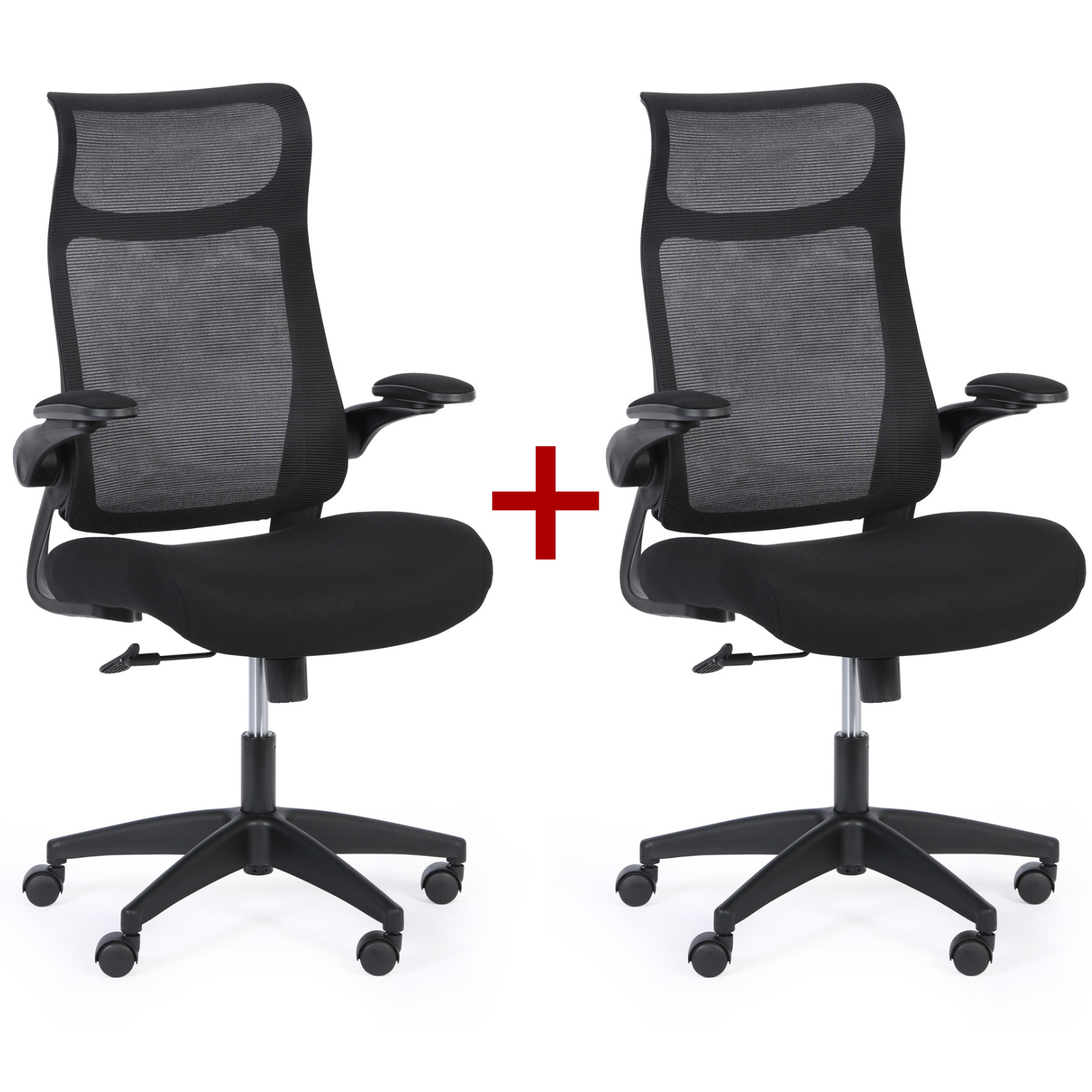 Krzesło biurowe LUCKY 1+1 GRATIS, czarny