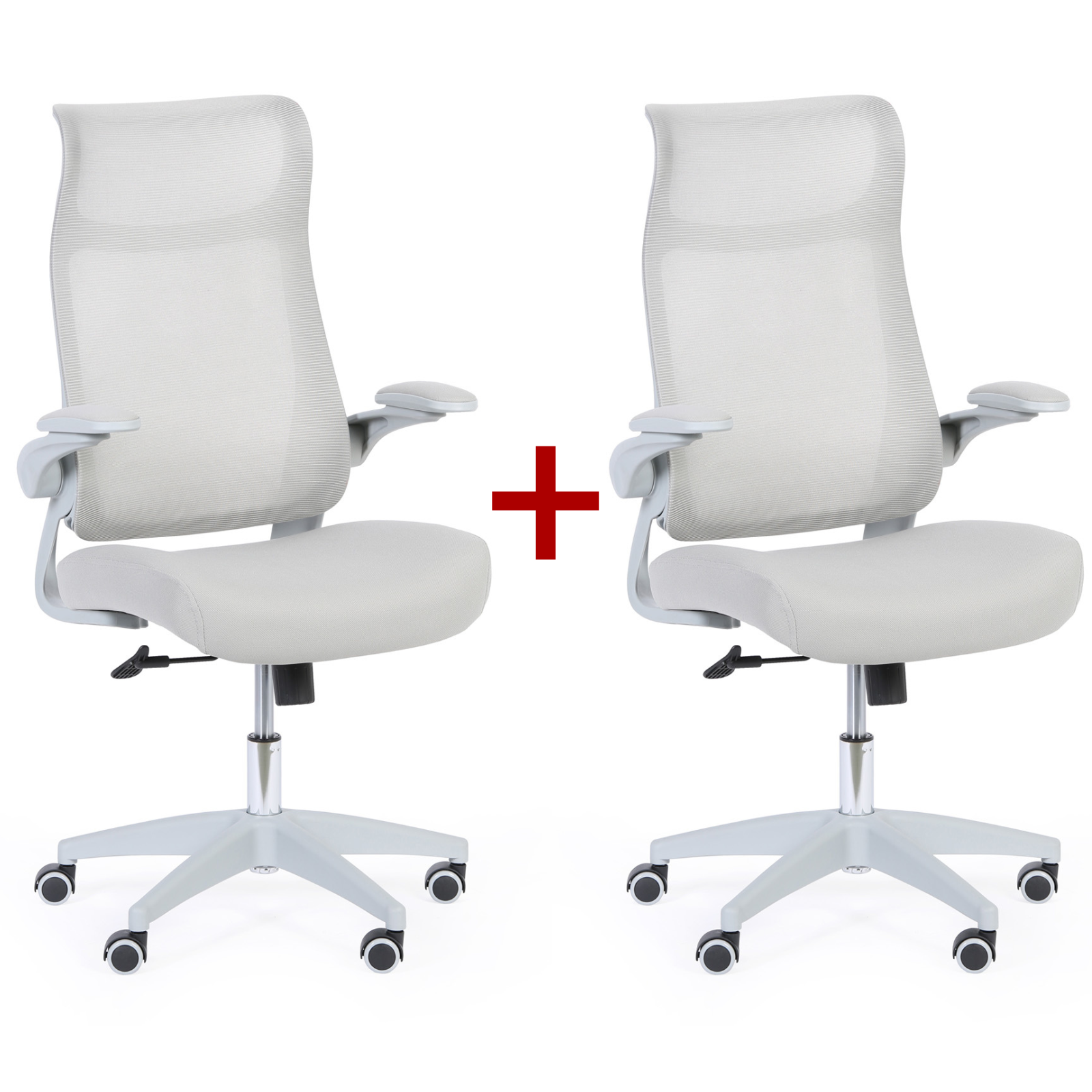 Krzesło biurowe LUCKY 1+1 GRATIS, szary