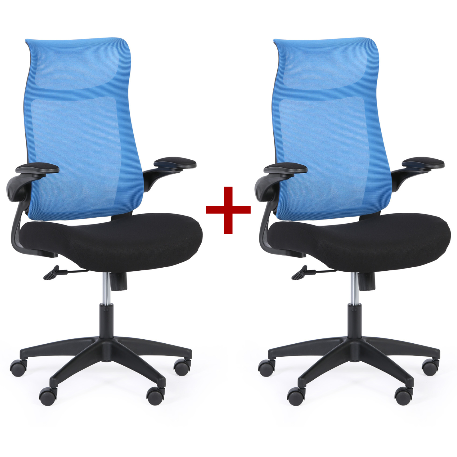 Krzesło biurowe LUCKY 1+1 GRATIS, niebieski