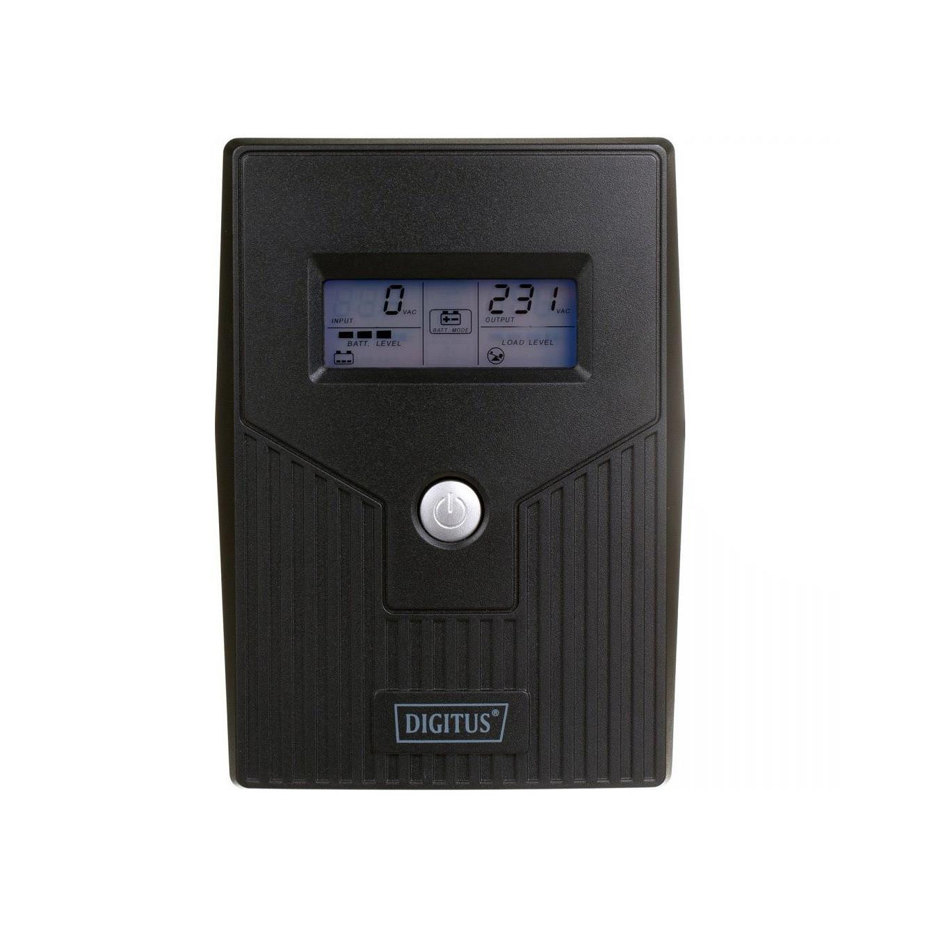 Zasilacz awaryjny ups digitus line-ineractive lcd basic, 800va/480w, 1x12v/9ah, avr, 2x schuko cee 7/3 DN-170064-LCD-B