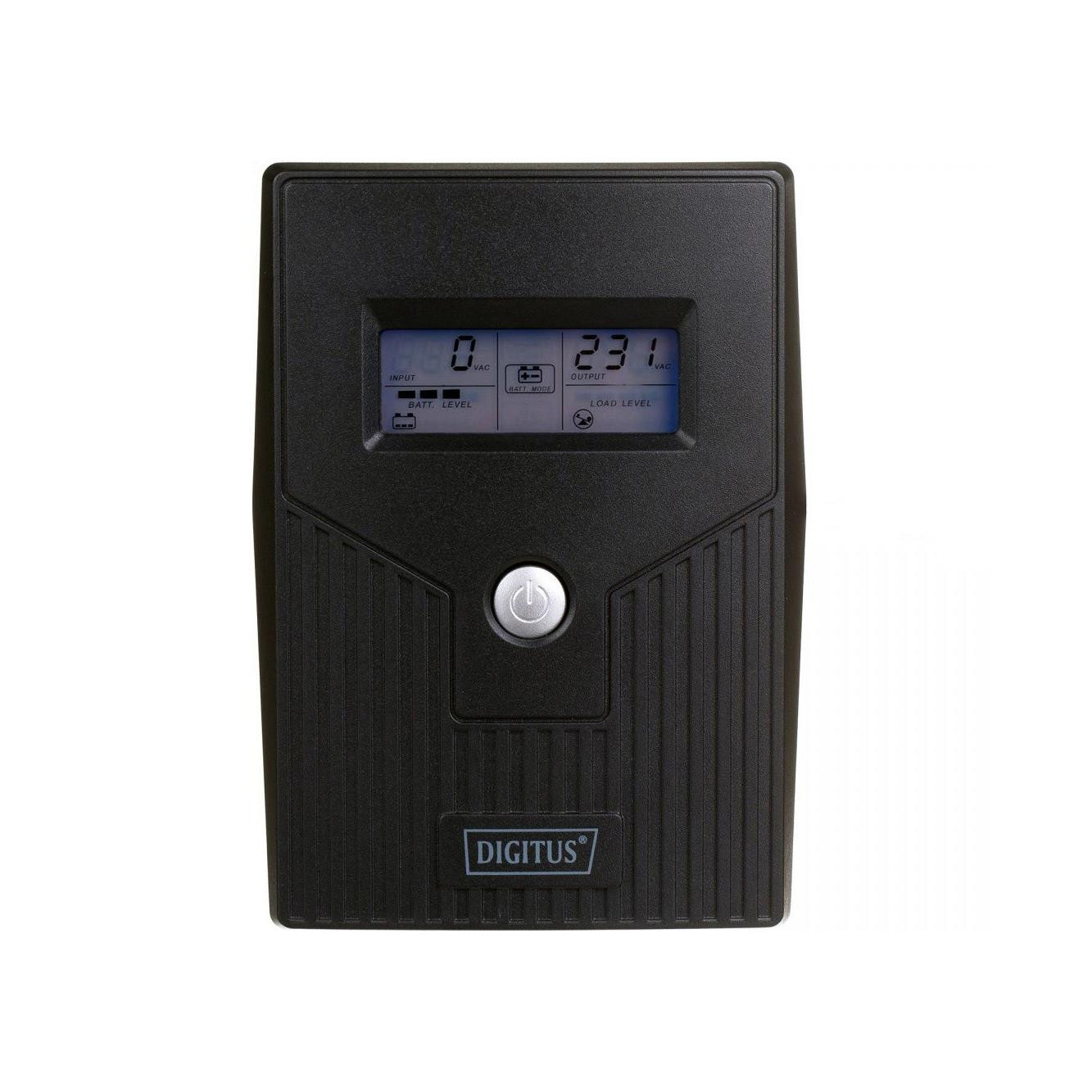 Zasilacz awaryjny ups digitus line-ineractive lcd basic, 600va/360w, 1x12v/7ah, avr, 2x schuko cee 7/3 DN-170063-LCD-B