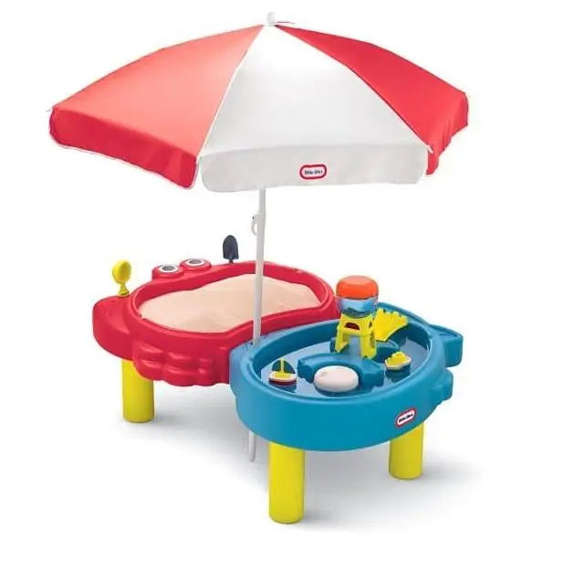 Piaskownica i wodny stół z parasolem - Little tikes