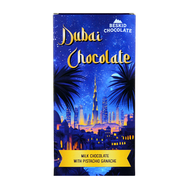 Beskid Chocolate DUBAJSKA mleczna z pistacjami 110g