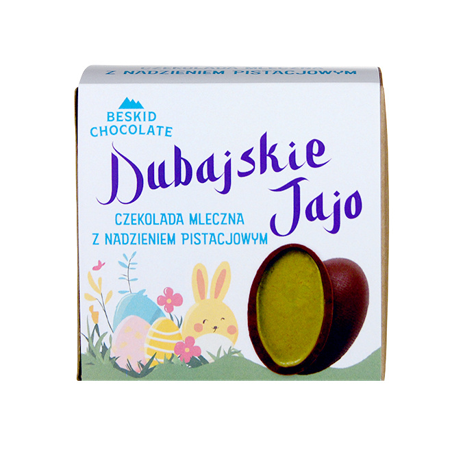 Beskid Chocolate Wielkanoc DUBAJSKIE JAJO mleczne z pistacjami 90g