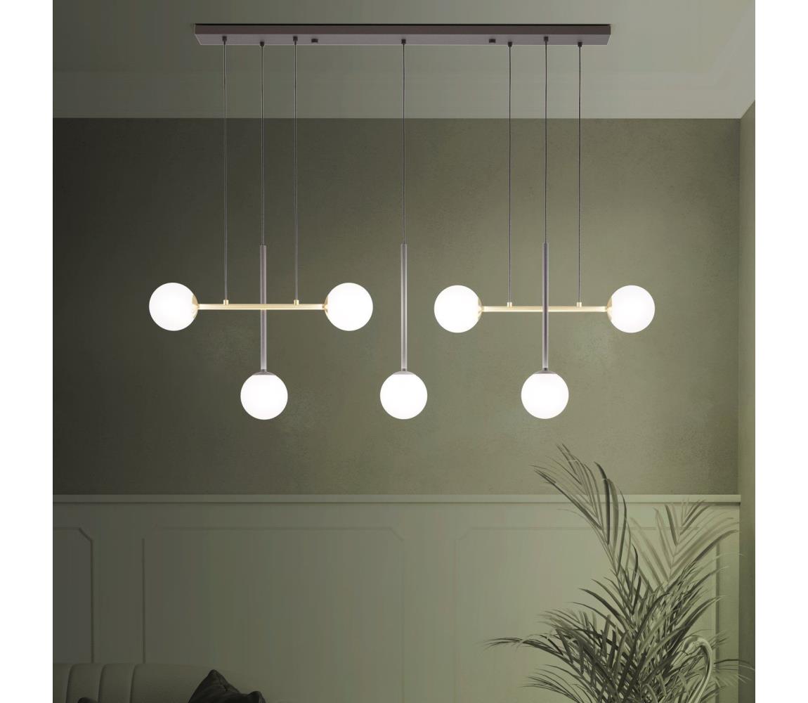 Eglo 390178 - Żyrandol na lince PAZ 7xE14/40W/230V złoty/czarny