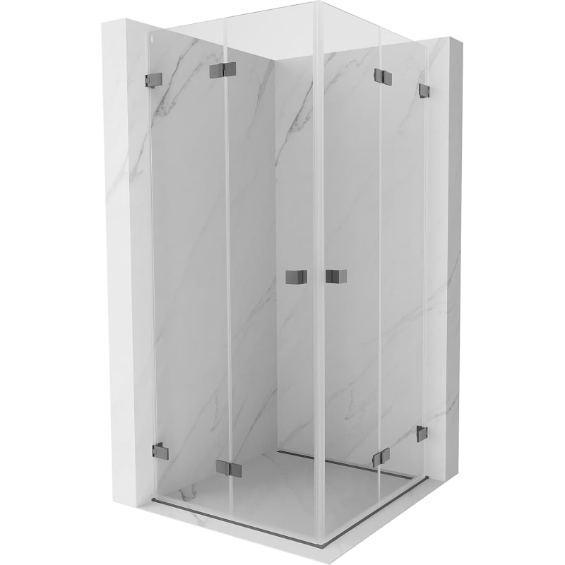 Mexen Lunar-F Duo kabina prysznicowa składana 100 x 100 cm, transparent, gun metal - 836-100L-100P-95-00