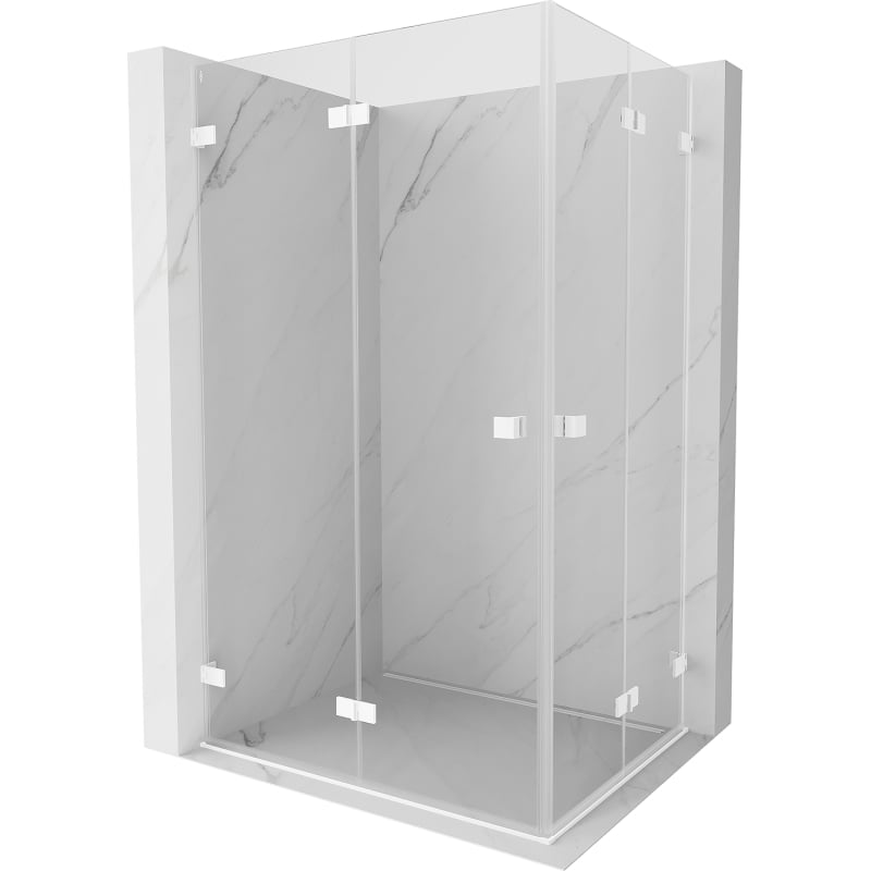Mexen Lunar-F Duo kabina prysznicowa składana 100 x 95 cm, transparent, biała - 836-100L-095P-20-00
