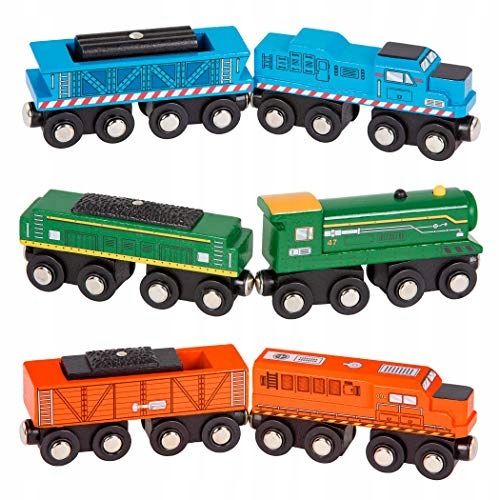 Battat - Train Toys for Kids, Toddlers, Collectors - 6pc Wooden Train Set -
