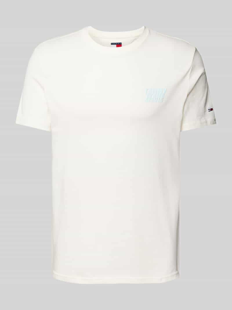 T-shirt o kroju regular fit z czystej bawełny z napisem z logo