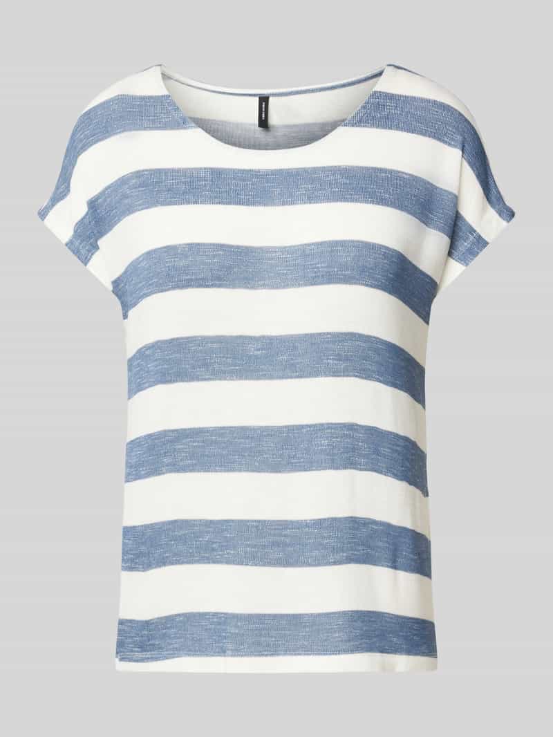 T-shirt o kroju relaxed fit z mieszanki wiskozy model ‘WIDE STRIPE’