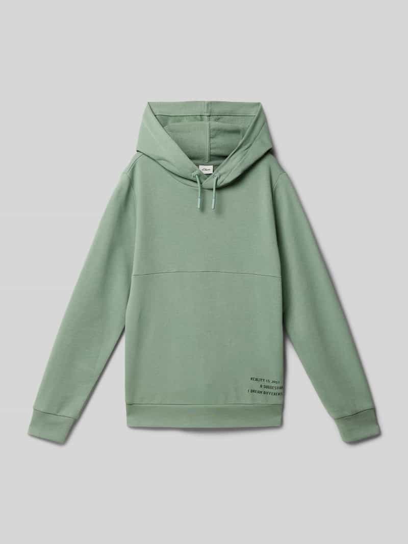 Bluza o kroju regular fit z kapturem z mieszanki bawełny z detalem z nadrukiem