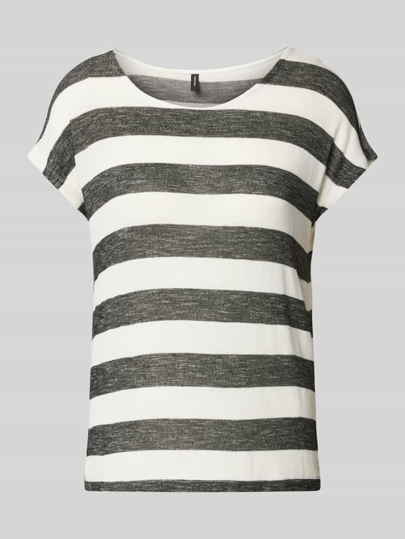 T-shirt o kroju relaxed fit z mieszanki wiskozy model ‘WIDE STRIPE’