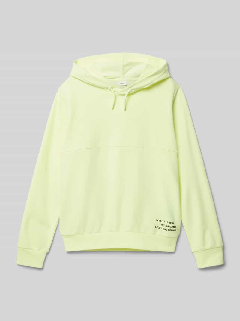 Bluza o kroju regular fit z kapturem z mieszanki bawełny z detalem z nadrukiem