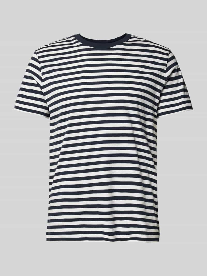 T-shirt o kroju regular fit z czystej bawełny ze wzorem w paski