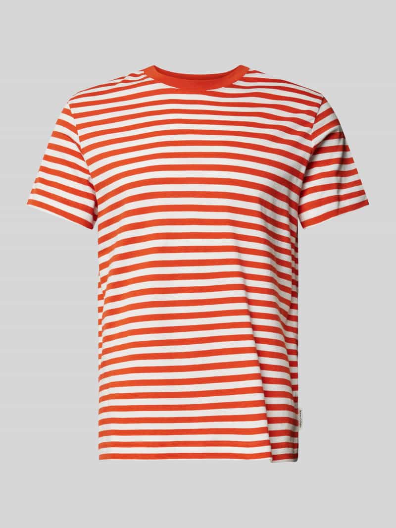 T-shirt o kroju regular fit z czystej bawełny ze wzorem w paski