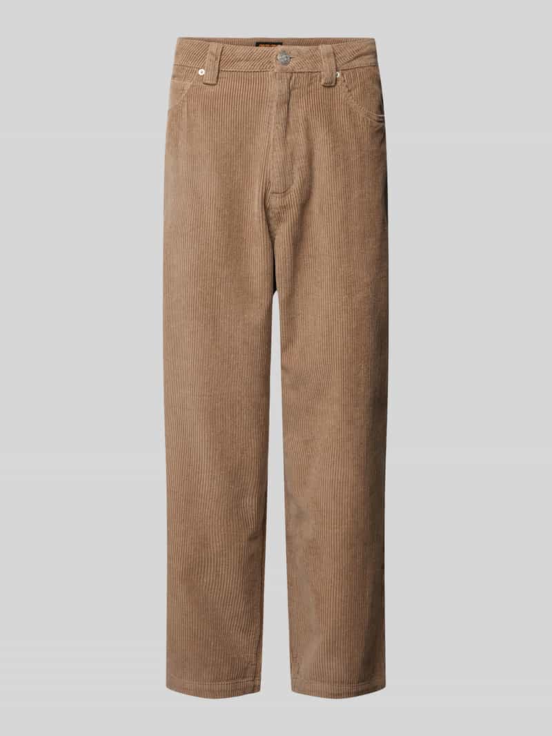 Spodnie sztruksowe o kroju baggy fit z 5 kieszeniami