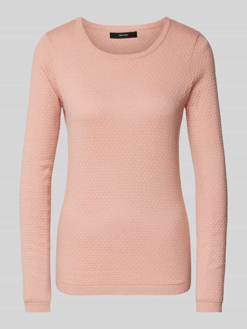 Sweter z dzianiny z czystej bawełny z okrągłym dekoltem model ‘CARE’