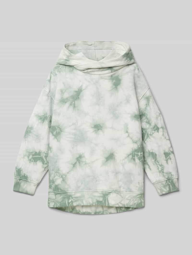Bluza z kapturem o kroju oversized z czystej ekologicznej z efektem batikowania