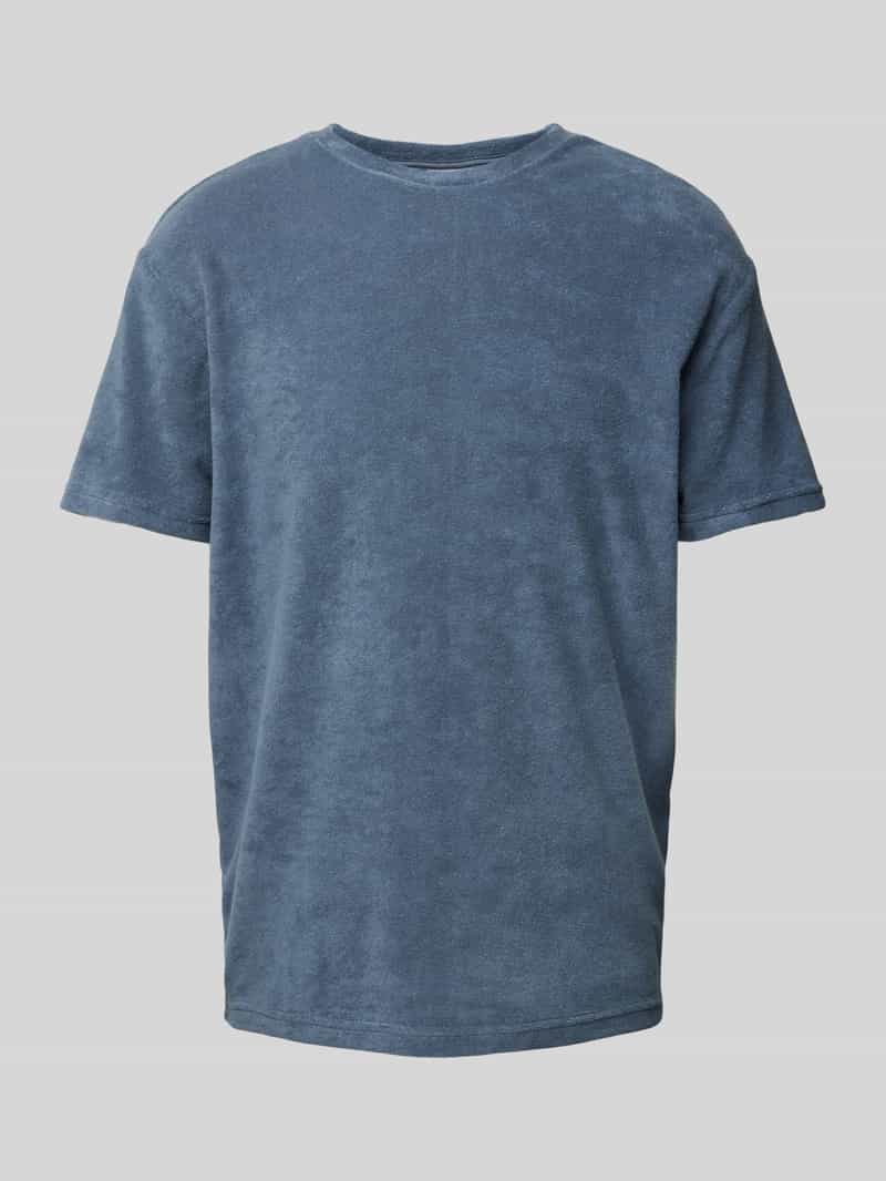 T-shirt z prążkowanym, okrągłym dekoltem model ‘HELLAS’