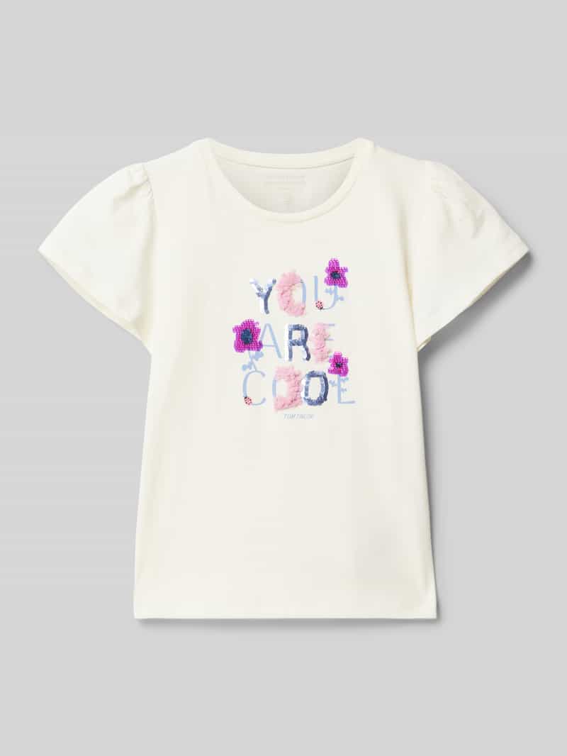T-shirt o kroju regular fit z czystej bawełny o interaktywnym designie