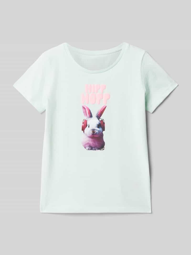 T-shirt o kroju regular fit z czystej bawełny z nadrukowanym motywem