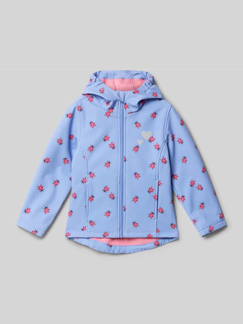 Kurtka softshell o kroju regular fit z odblaskowymi elementami