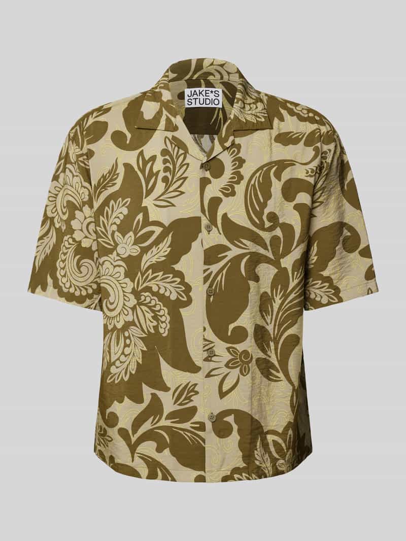 Koszula casualowa o kroju regular fit z rękawem o dł. 1/2 z mieszanki wiskozy