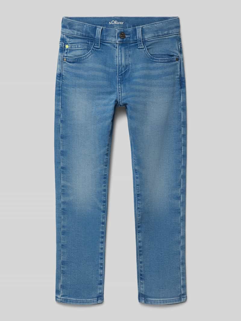 Jeansy o kroju regular fit z mieszanki bawełny model ‘PELLE’
